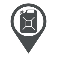Icono plano localizacion bidón gris