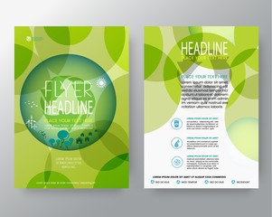 Abstract weather,Pure green world, Brochure Flyer design vector template in A4 size