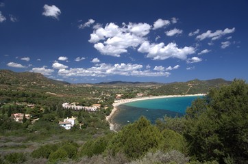 Fototapeta na wymiar Villasimius beach in Sardinia