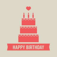 Happy Birthday Cake Vector Illustration