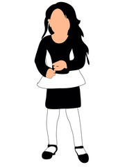  illustration of a silhouette of a child  girl
