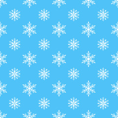 Snowflake vector seamless pattern.