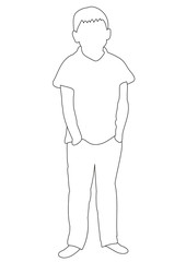  illustration boy sketches, outlines