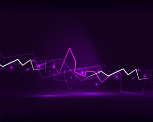 Neon lightning vector background