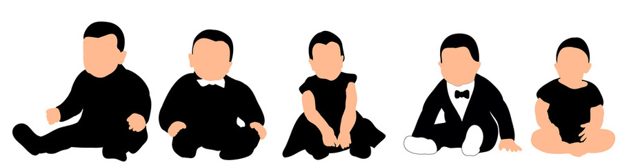 Collection of baby silhouettes  illustration