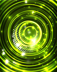Neon circles abstract background
