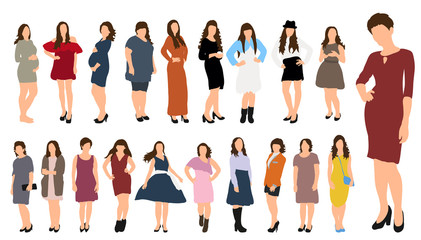 Fototapeta premium illustration, collection people, a set of girls