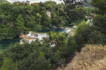 Fototapeta na wymiar Krka National Park - waterfall Skradinski buk in Croatia