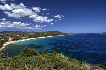 Fototapeta na wymiar Villasimius beach in Sardinia