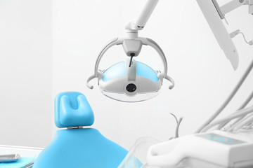 Equipment in dental room of modern clinic