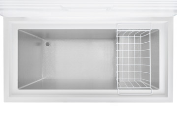 White refrigerator isolated on white background © shkliarov