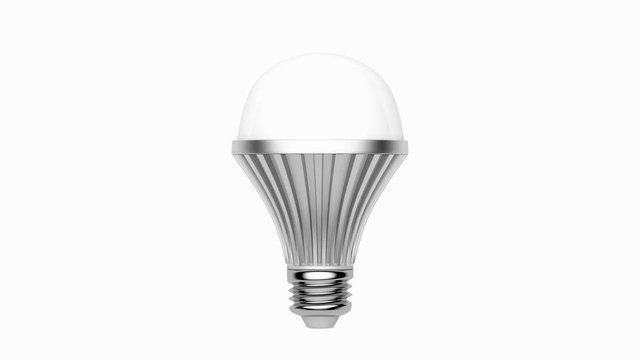 LED light bulb on white background