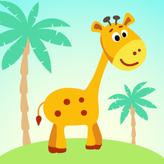 Cartoon happy giraffe.