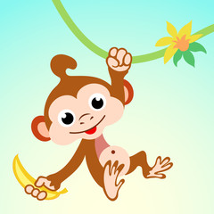 Monkey with banana.