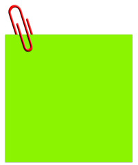 trombone rouge sur post-it vert 