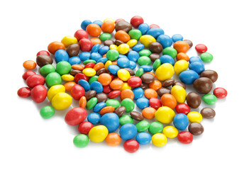 Obraz premium Colorful candies on white background