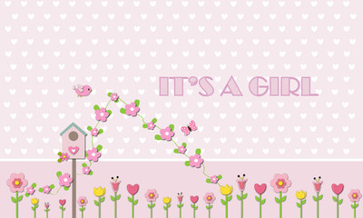 It's a girl con flores y nido de pájaros.