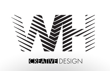 WH W H Lines Letter Design with Creative Elegant Zebra