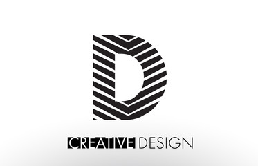 D Lines Letter Design with Creative Elegant Zebra