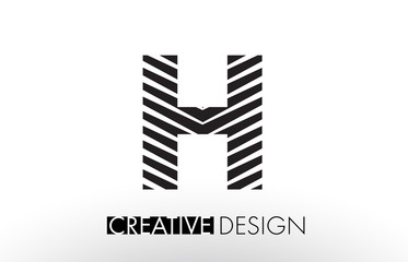 H Lines Letter Design with Creative Elegant Zebra