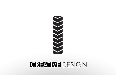 I Lines Letter Design with Creative Elegant Zebra