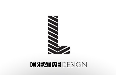 L Lines Letter Design with Creative Elegant Zebra