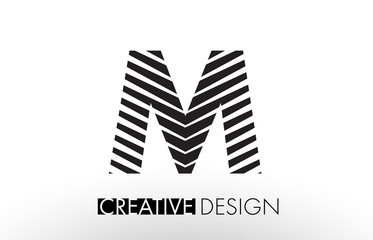 M Lines Letter Design with Creative Elegant Zebra