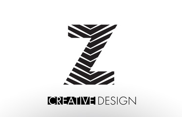 Z Lines Letter Design with Creative Elegant Zebra