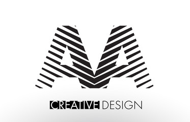 AA A Lines Letter Design with Creative Elegant Zebra