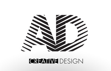 AD A D Lines Letter Design with Creative Elegant Zebra