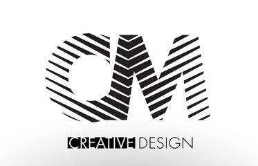 CM C M Lines Letter Design with Creative Elegant Zebra