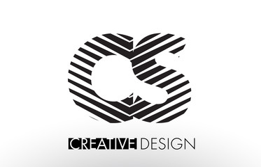 CS C S Lines Letter Design with Creative Elegant Zebra