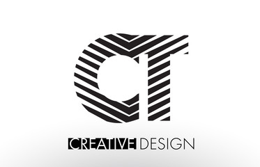 CT C T Lines Letter Design with Creative Elegant Zebra