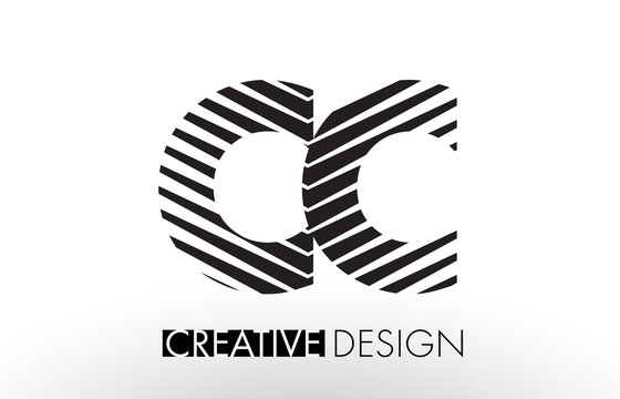 CC C C Lines Letter Design with Creative Elegant Zebra