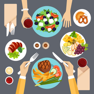 Dinner vector illustration