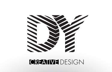 DY D Y Lines Letter Design with Creative Elegant Zebra