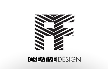 FF F F Lines Letter Design with Creative Elegant Zebra