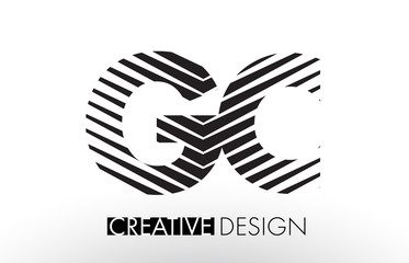 GC G C Lines Letter Design with Creative Elegant Zebra