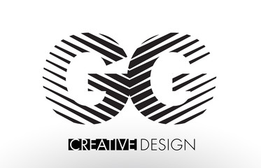 GG G G Lines Letter Design with Creative Elegant Zebra