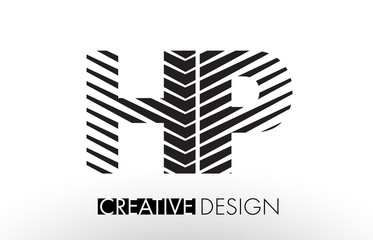 HP H P Lines Letter Design with Creative Elegant Zebra