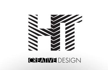 HT H T Lines Letter Design with Creative Elegant Zebra