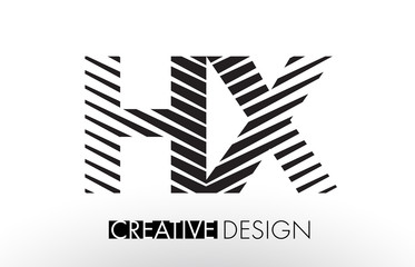HX H X Lines Letter Design with Creative Elegant Zebra