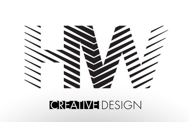 HW H W Lines Letter Design with Creative Elegant Zebra