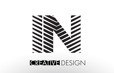 IN I N Lines Letter Design with Creative Elegant Zebra