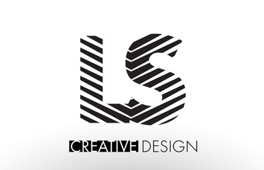 LS L S Lines Letter Design with Creative Elegant Zebra