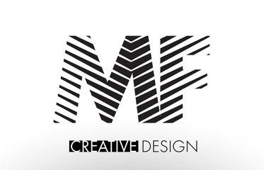 MF M F Lines Letter Design with Creative Elegant Zebra