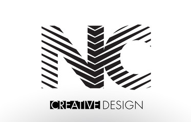 NC N C Lines Letter Design with Creative Elegant Zebra