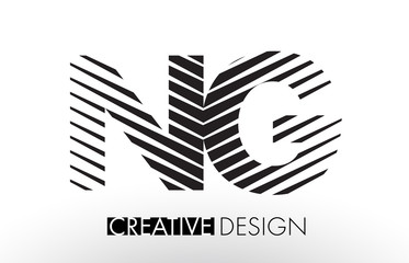 NG N G Lines Letter Design with Creative Elegant Zebra