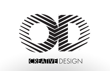 OD O D Lines Letter Design with Creative Elegant Zebra