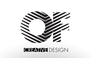 OF O F Lines Letter Design with Creative Elegant Zebra
